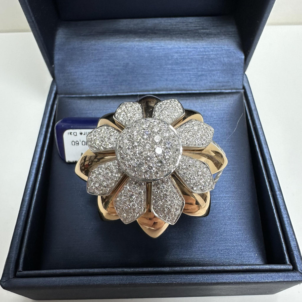 Anello Dartizio Gioielli a Fiore in Oro 18KT 18KT e Rosè con Diamanti
