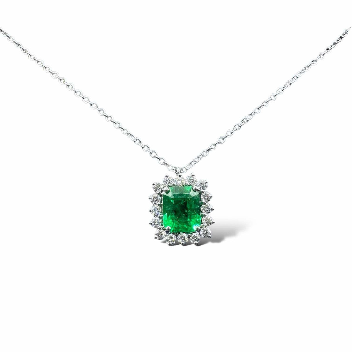 Collana Recarlo con Diamanti e Smeraldo Colombiano Ct. 0,69