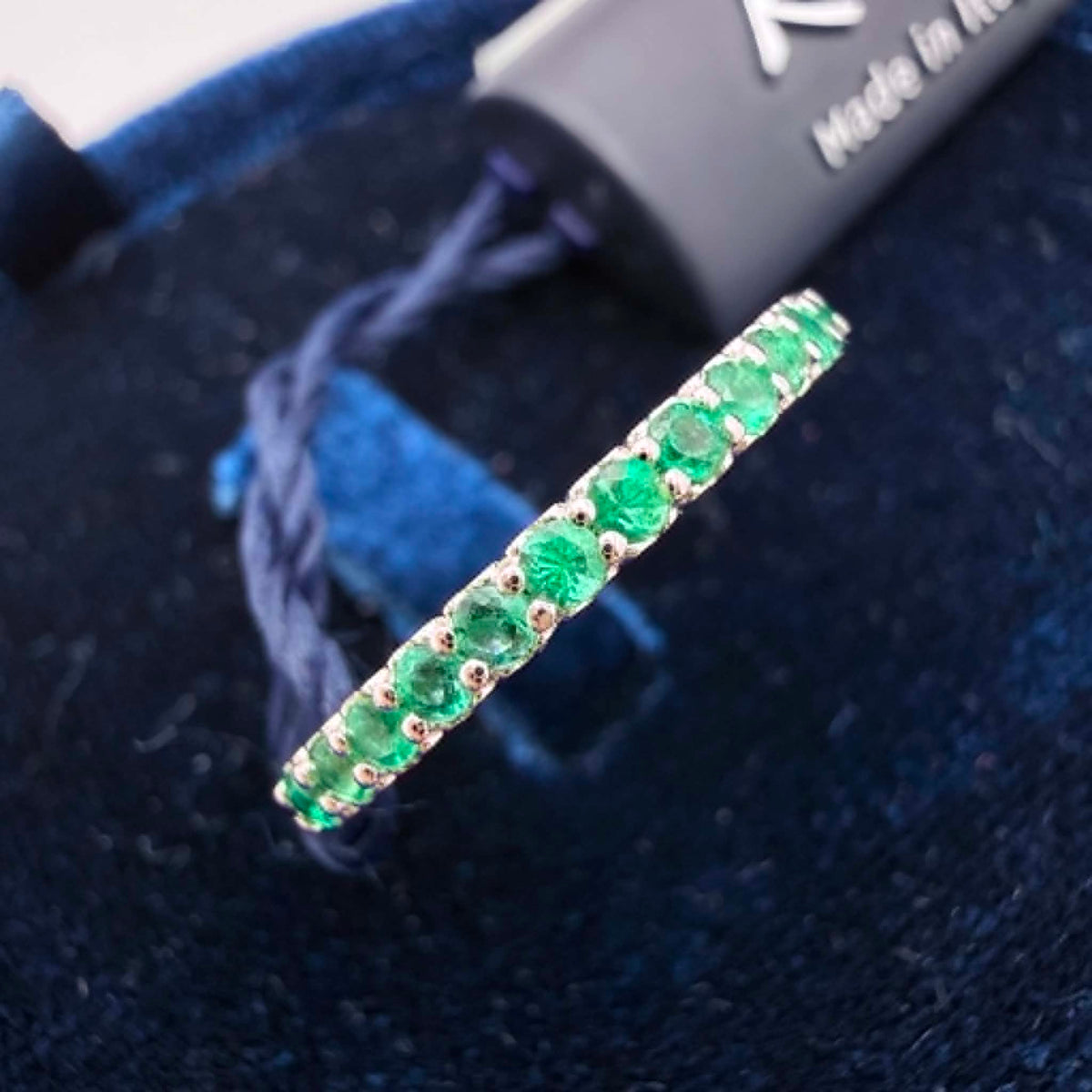 Anello Veretta Donna Recarlo con Smeraldi Ct.0.34
