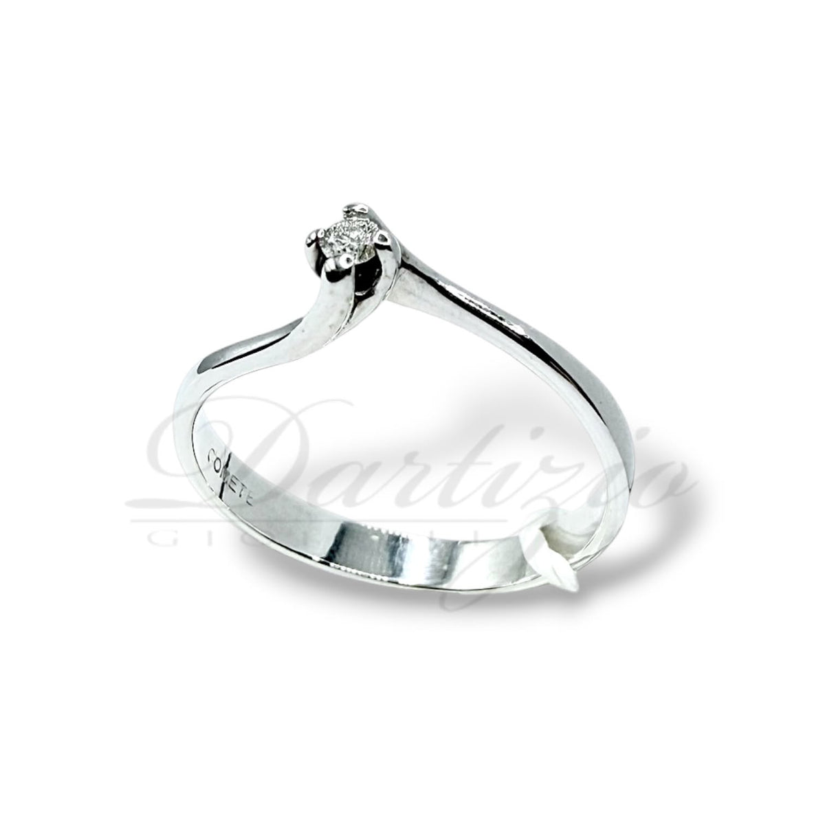 Anello Donna Solitario Comete in Oro 18KT 18KT con Diamante Ct. 0,04