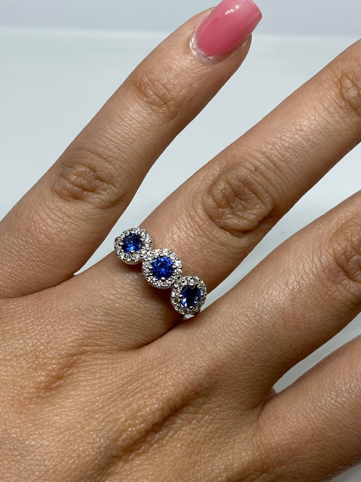 Anello Donna Crivelli Con Zaffiri Ct 0.73 e Diamanti