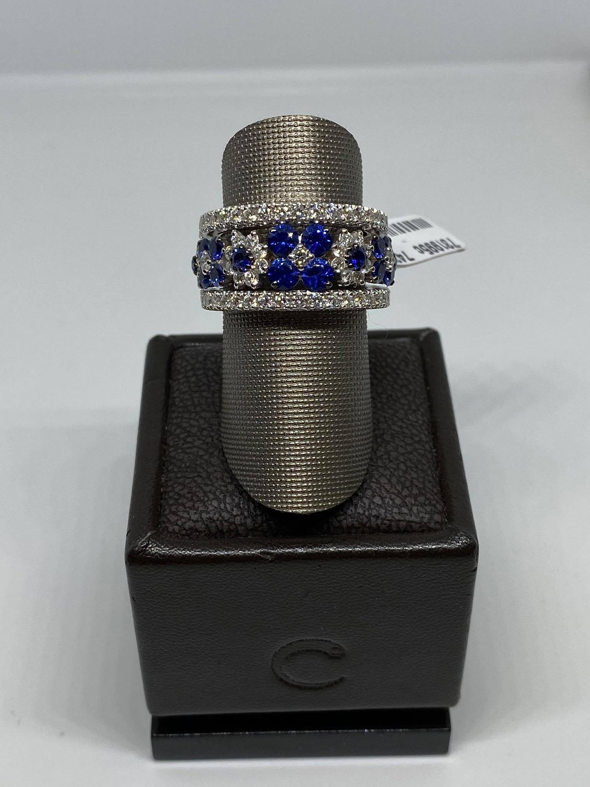 Anello Fascione Donna Crivelli Con Zaffiri Ct 1.80 e Diamanti