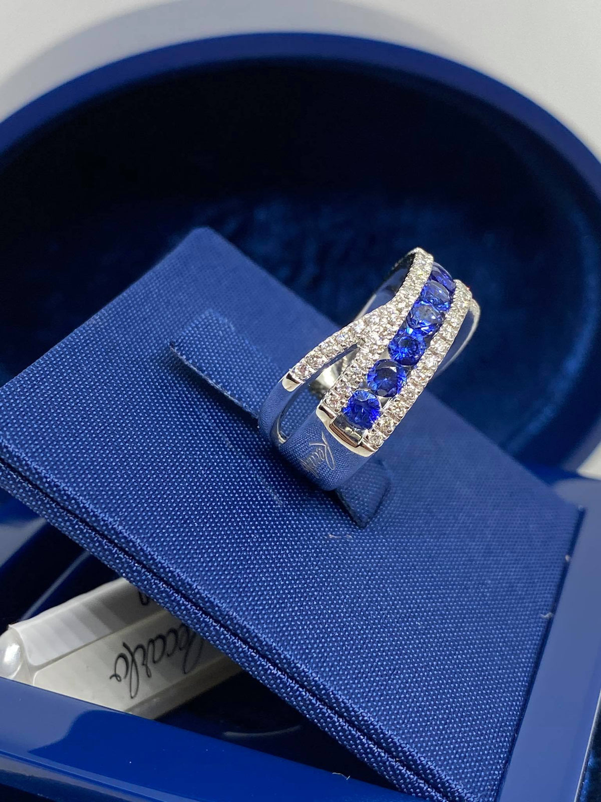 Anello Donna Recarlo Decò con Zaffiri Ct 1.26 e Diamanti