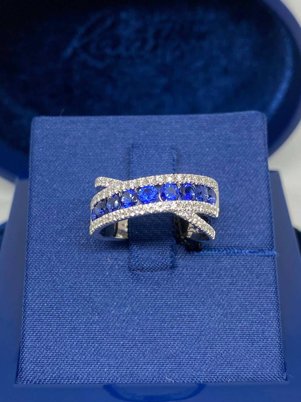 Anello Donna Recarlo Decò con Zaffiri Ct 1.26 e Diamanti