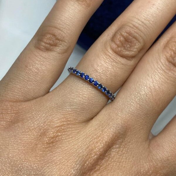 Anello Veretta Recarlo in Oro 18KT 18KT Con Zaffiri Ct 0.39