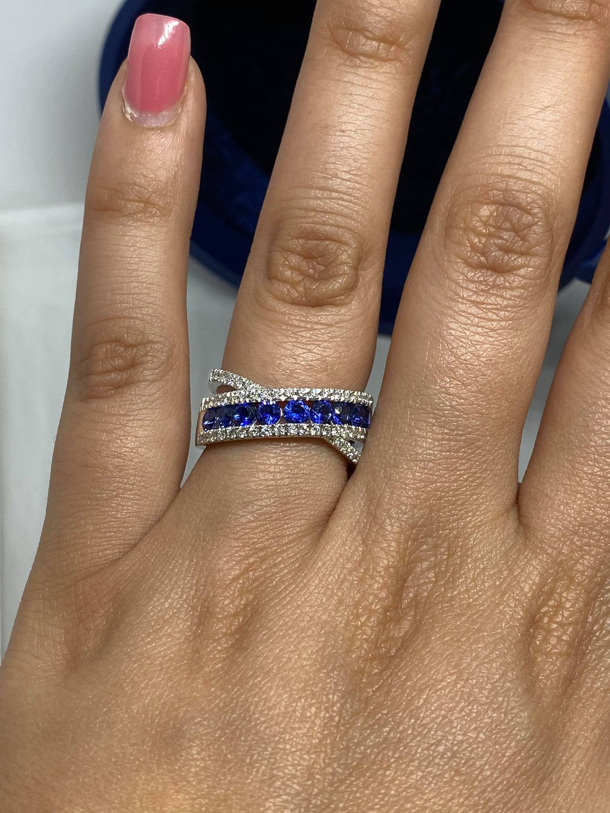Anello Donna Recarlo Decò con Zaffiri Ct 1.26 e Diamanti