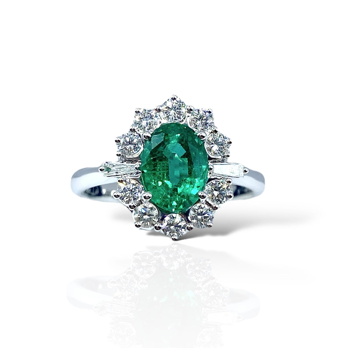 Anello Recarlo con Diamanti e Smeraldo Ct 1,56