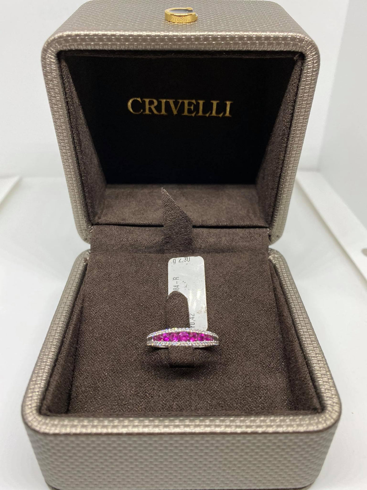 Anello Donna Veretta Crivelli con Rubini Ct 0.42 e Diamanti