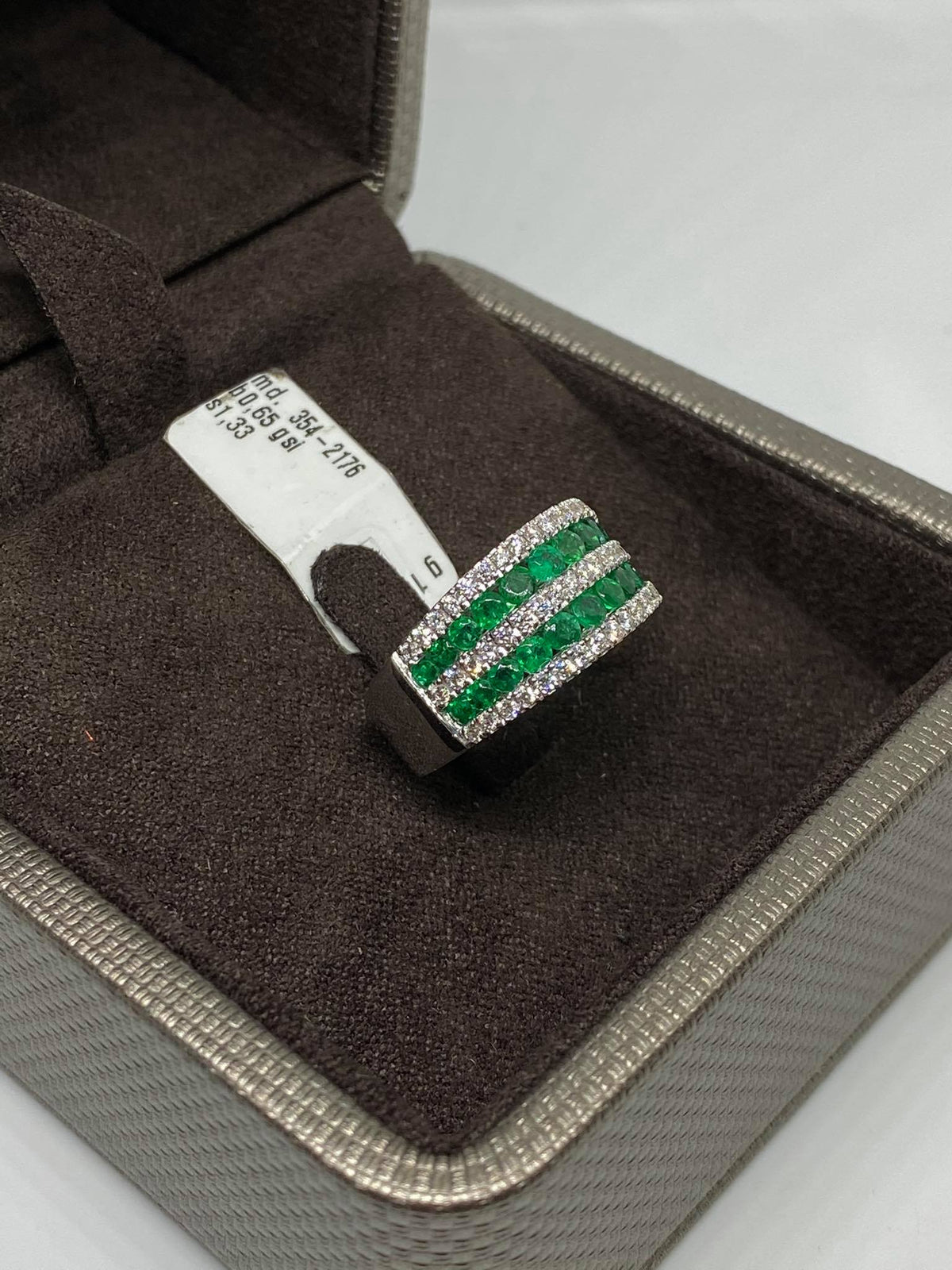 Anello Donna Fascione Crivelli con Smeraldi Ct 1.33 e Diamanti