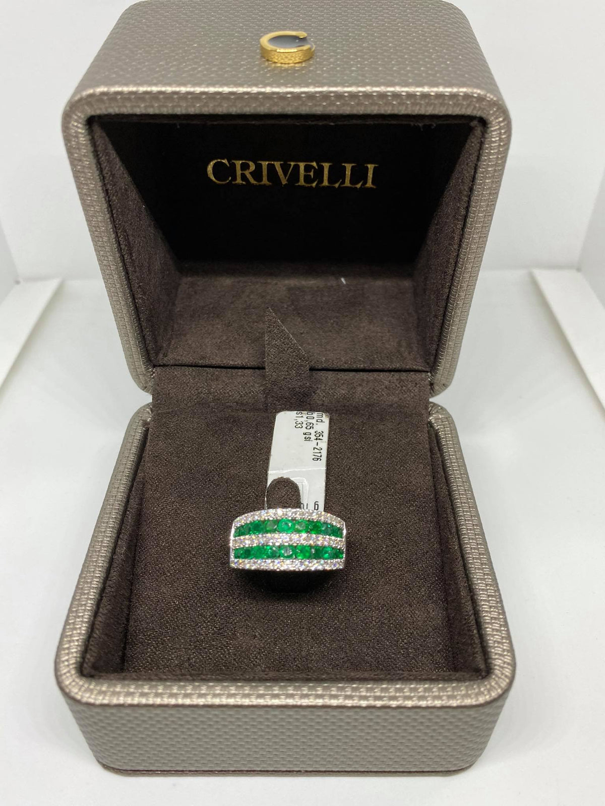 Anello Donna Fascione Crivelli con Smeraldi Ct 1.33 e Diamanti