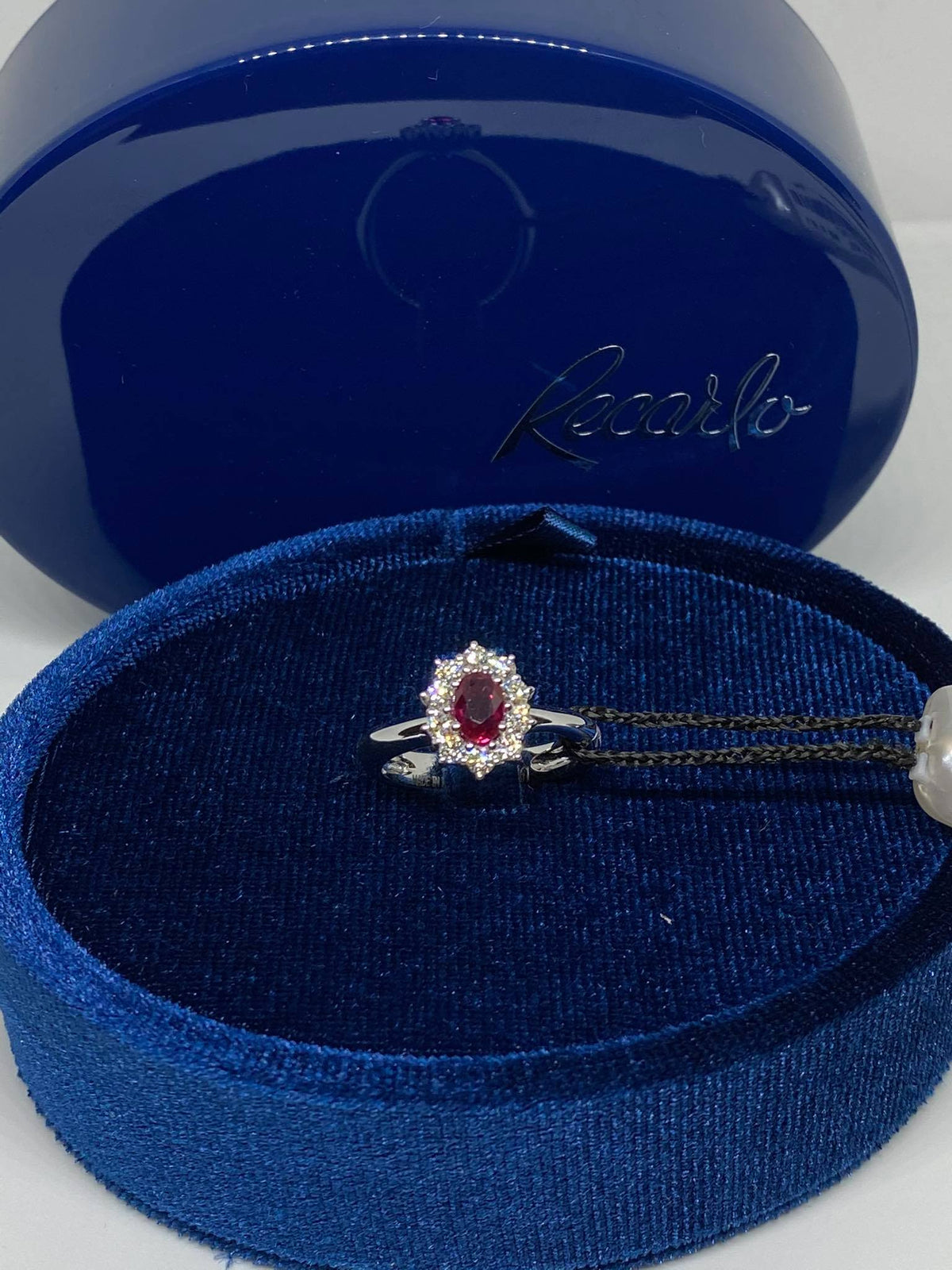 Anello Donna Recarlo con Rubino Ct 0.61 e Diamanti