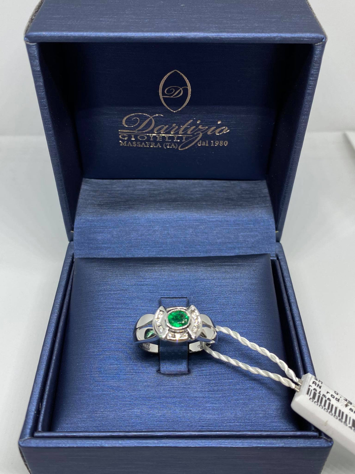 Anello Donna Dartizio Gioielli con Smeraldo Ct 0.39 e Diamanti