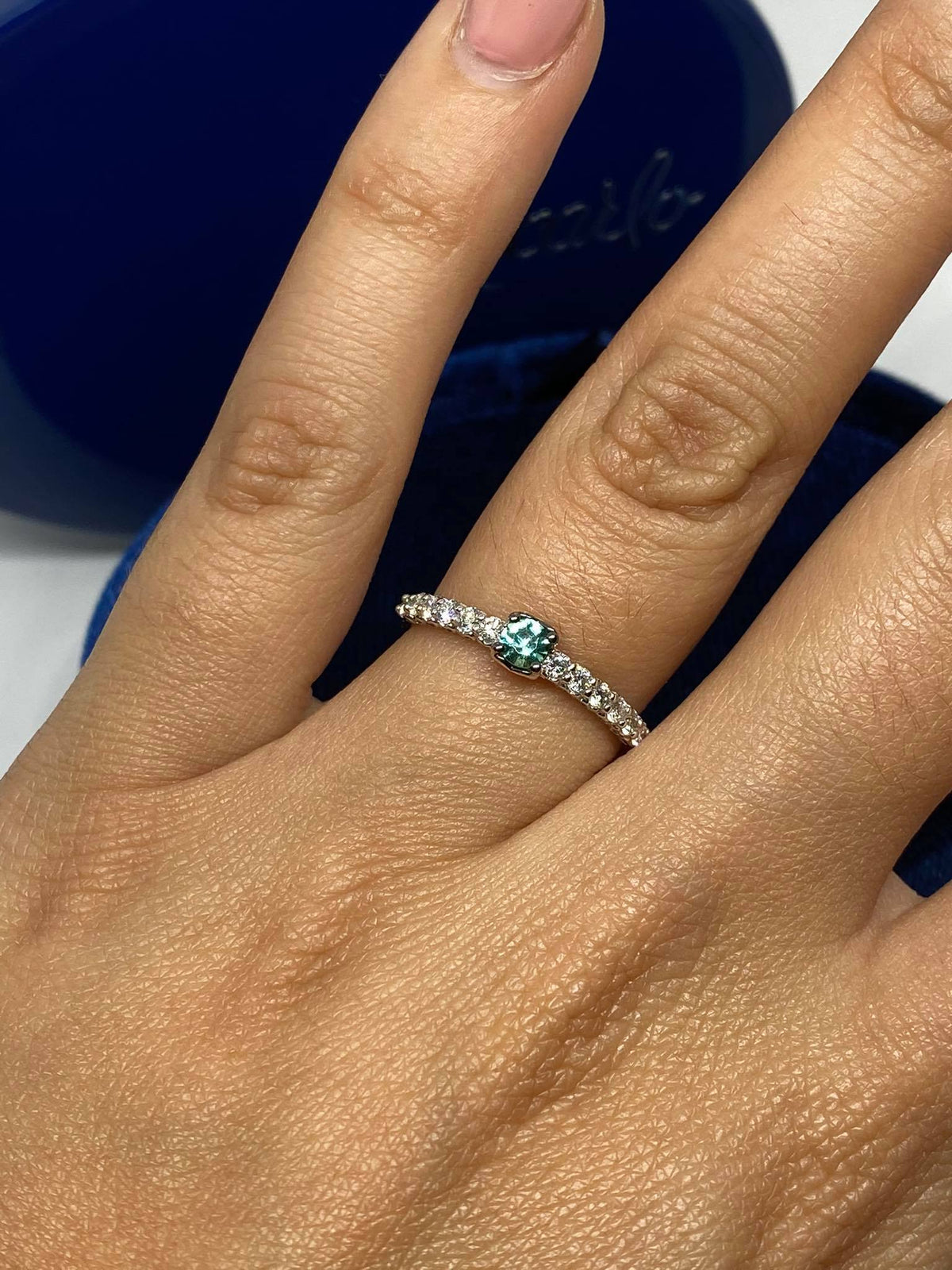 Anello donna Recarlo con Smeraldo ct 0.13 e Diamanti