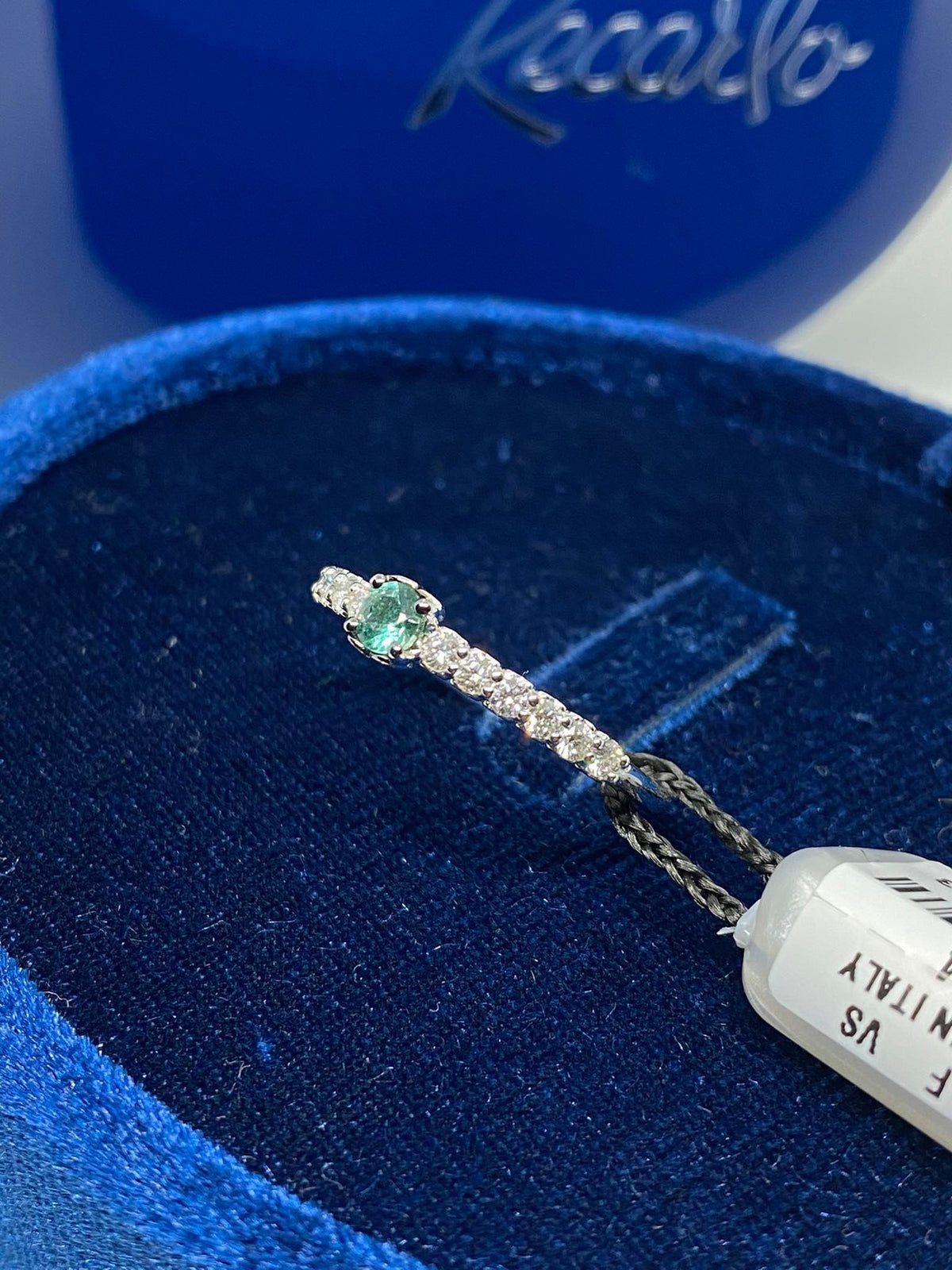 Anello donna Recarlo con Smeraldo ct 0.13 e Diamanti