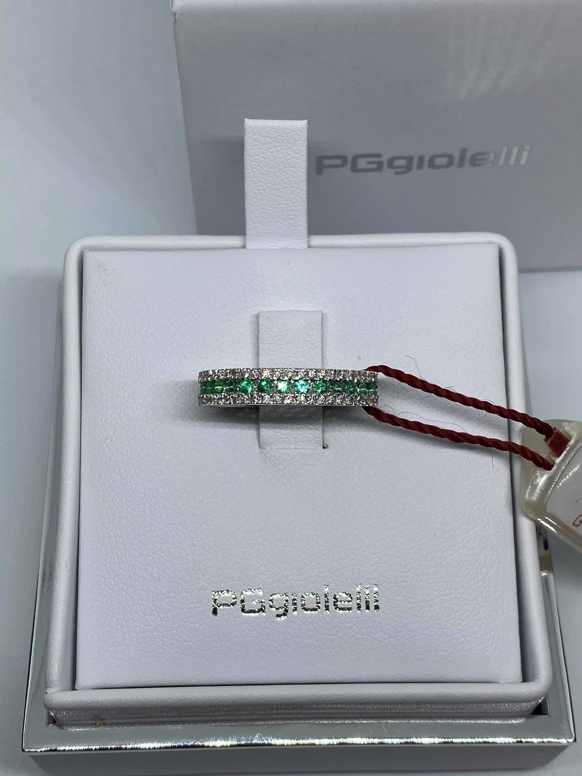 Anello Veretta PG gioielli con Smeraldi Ct 0.46 e Diamanti