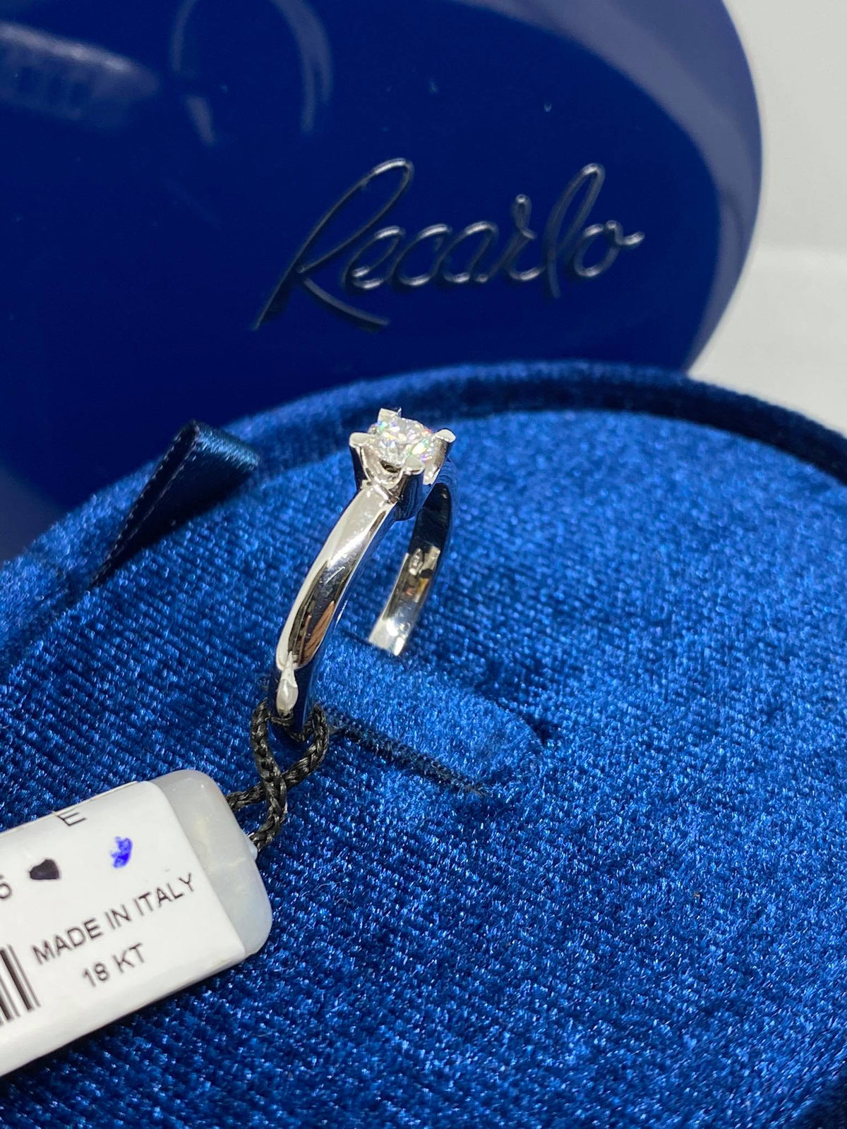 Anello Solitario Recarlo con Diamante Ct 0.30