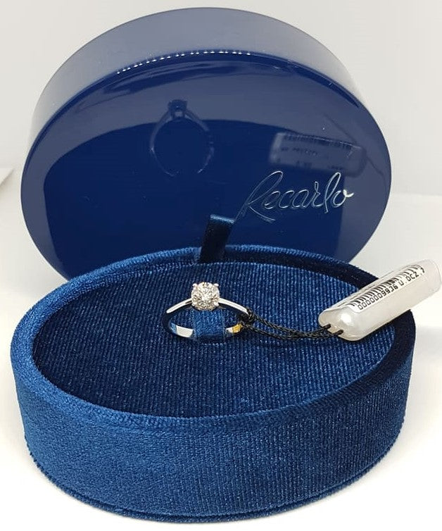 Anello Solitario Recarlo in Oro 18KT 18KT con Diamante ct 0.80