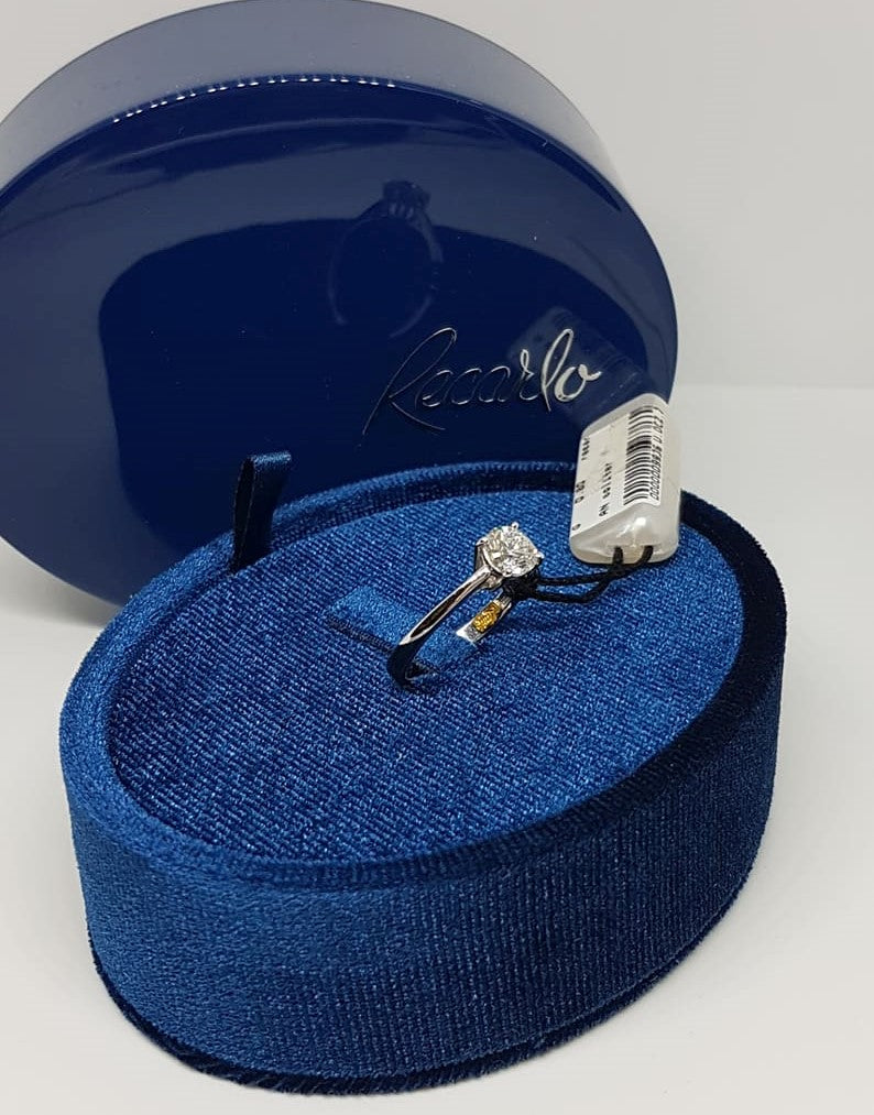 Anello Solitario Recarlo in Oro 18KT 18KT con Diamante ct 0.80