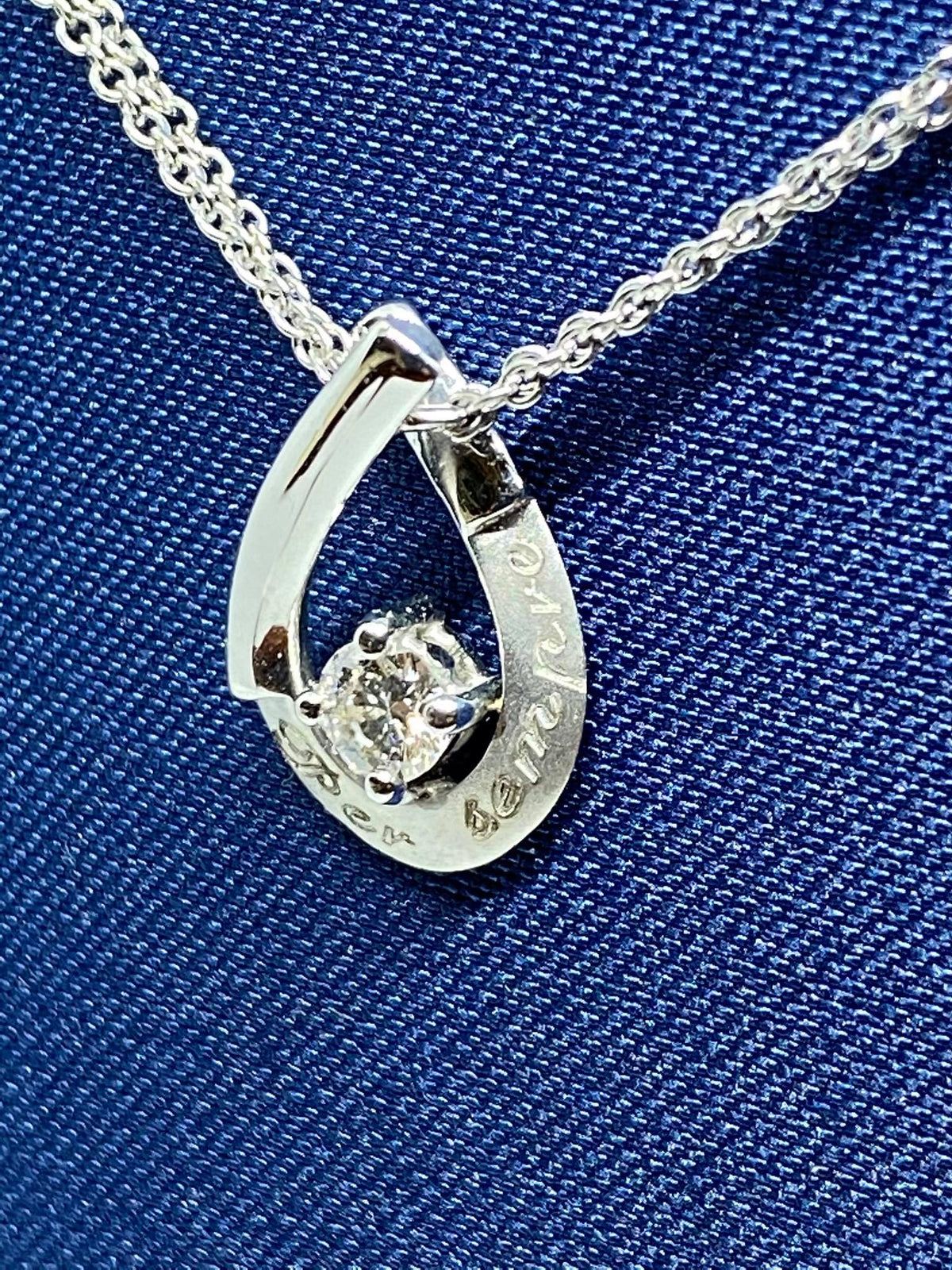 Collana Punto Luce Anteo con scritta "Per Sempre" Ct 0.15