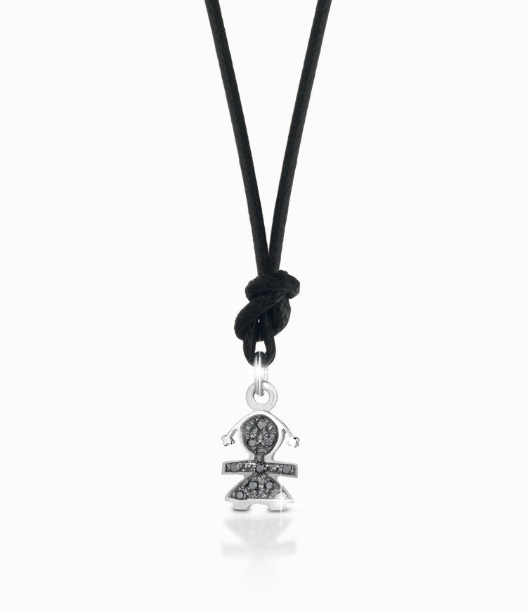 Ciondolo Le Bebè Pavè Mini BIMBA Oro 18KT 18KT e Diamanti Neri LBB081
