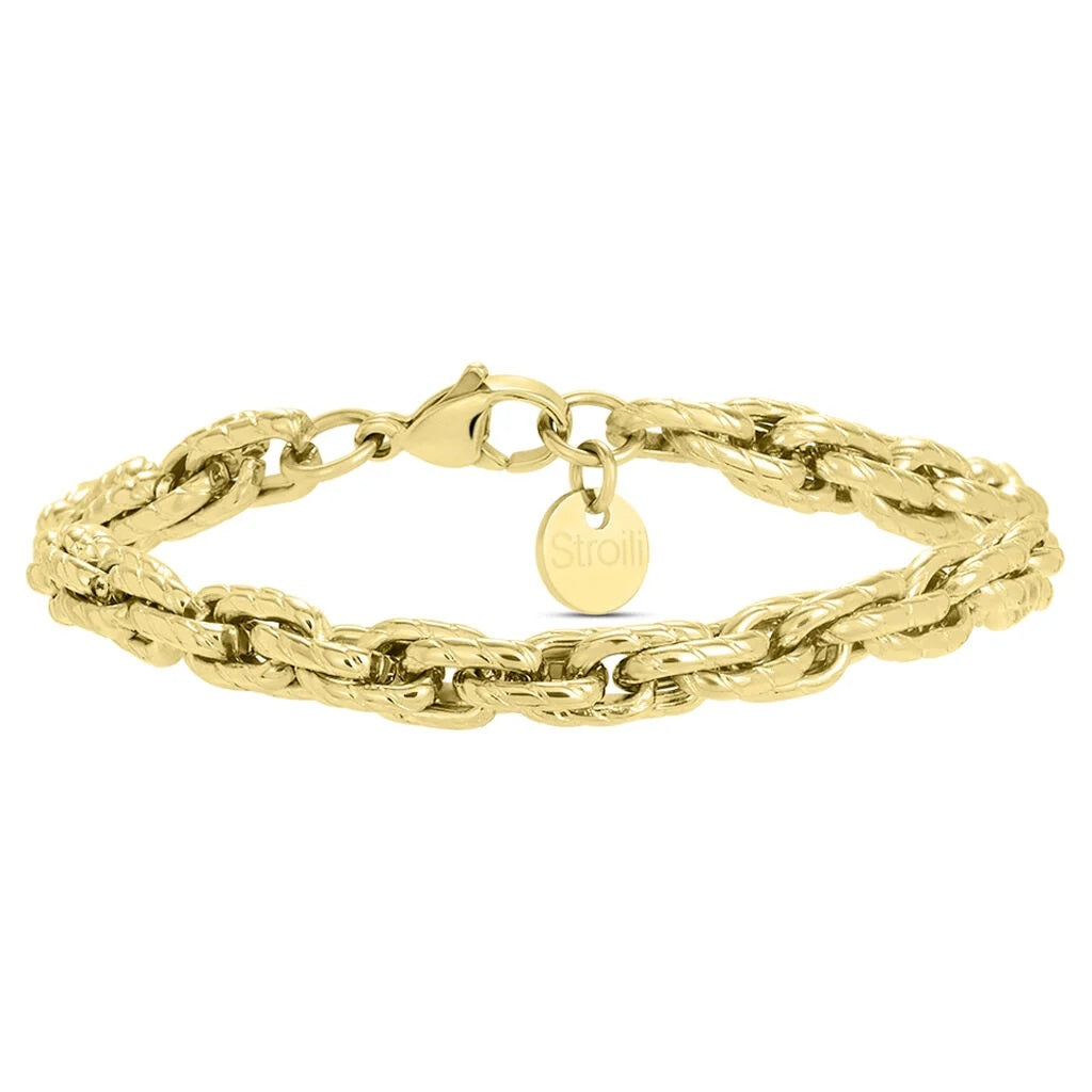 Bracciale a Catena Maglia Fantasia Stroili in Acciaio Dorato