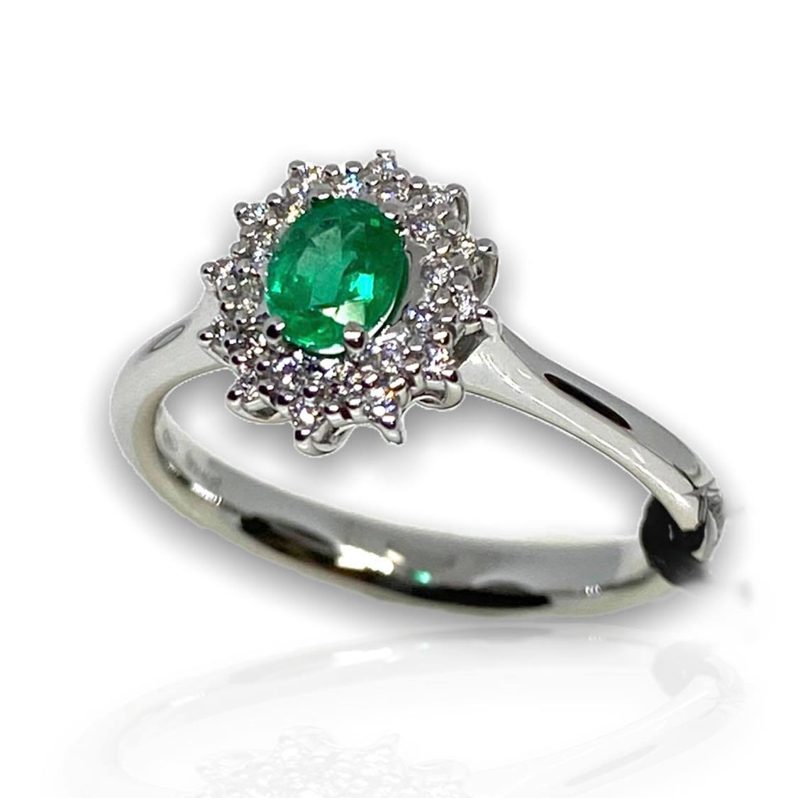 Anello Donna Recarlo con Smeraldo e Diamanti
