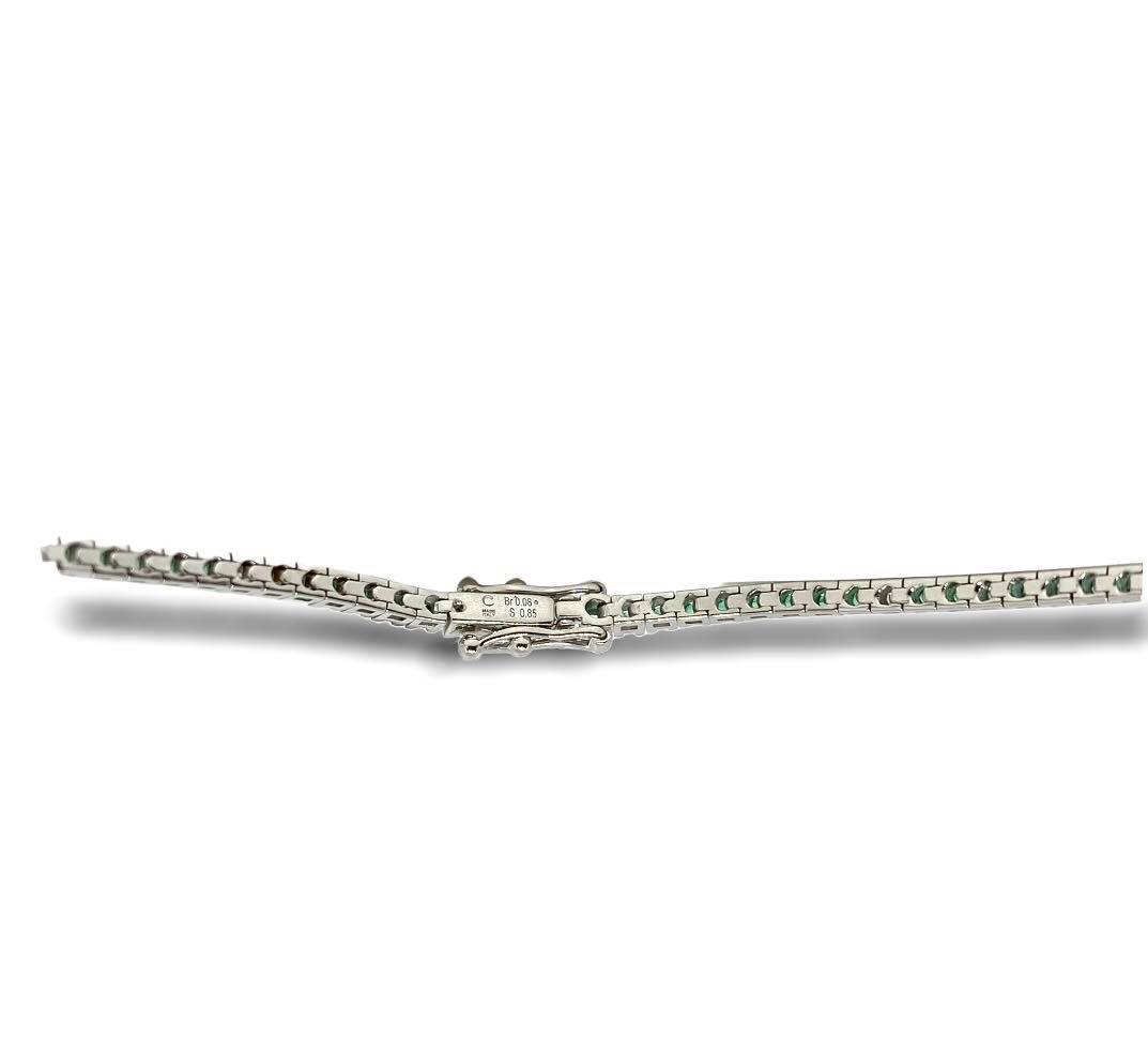 Bracciale Tennis Crivelli in Oro 18KT 18KT Con Smeraldi e Diamanti