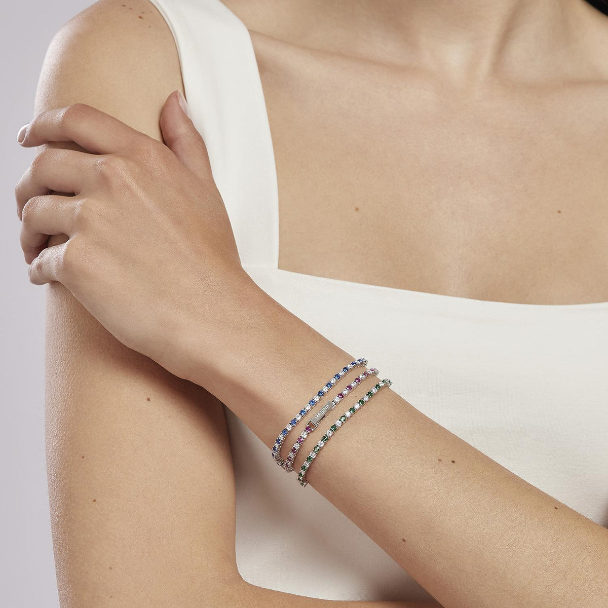 Bracciale Donna Tennis Mabina in Argento con Zirconi