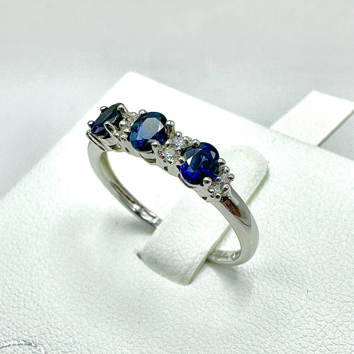 Anello Donna Miluna Trilogy in Oro 18KT con Zaffiri e Diamanti