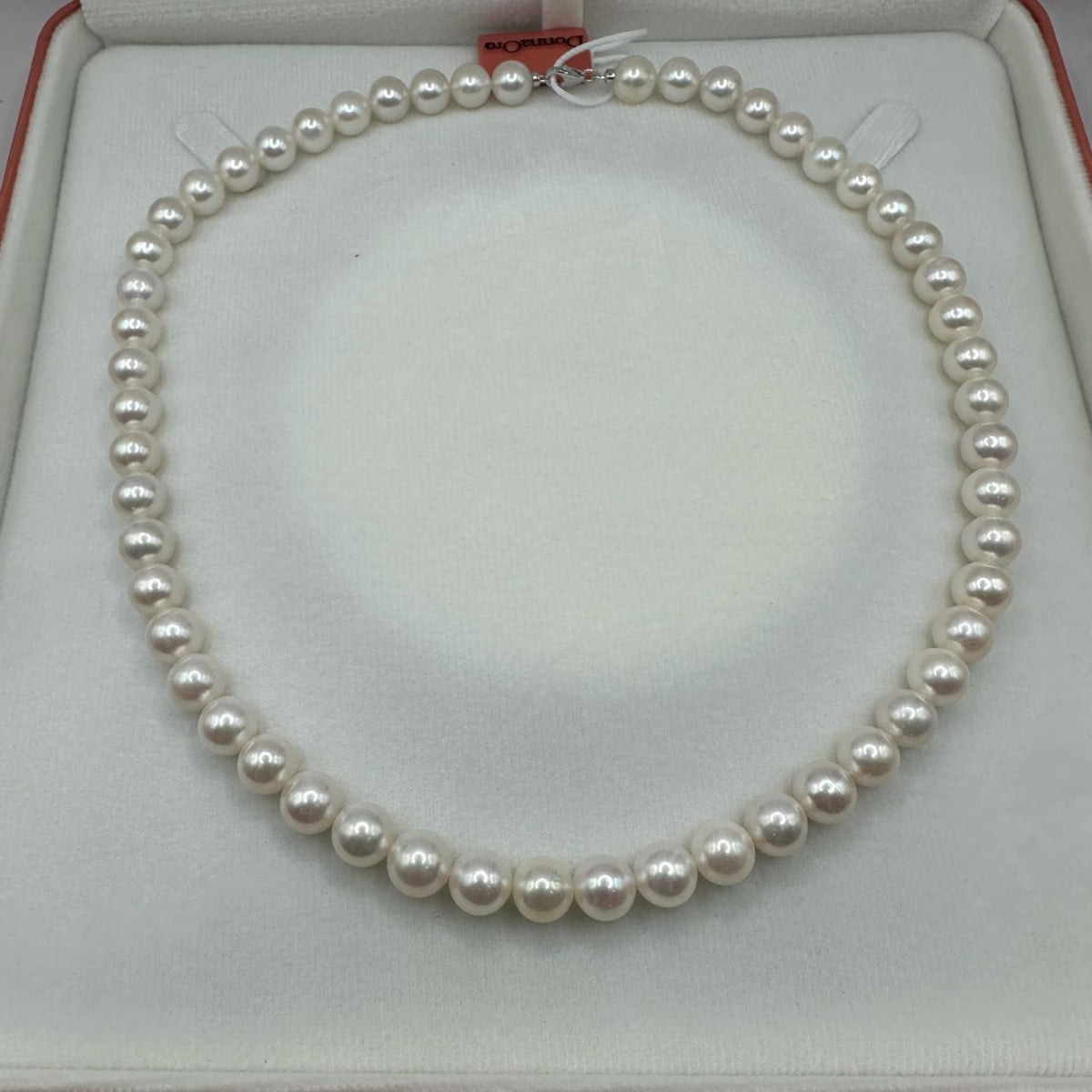 Collana Donna Oro 18KT con Perle Naturali mm 7,5-8