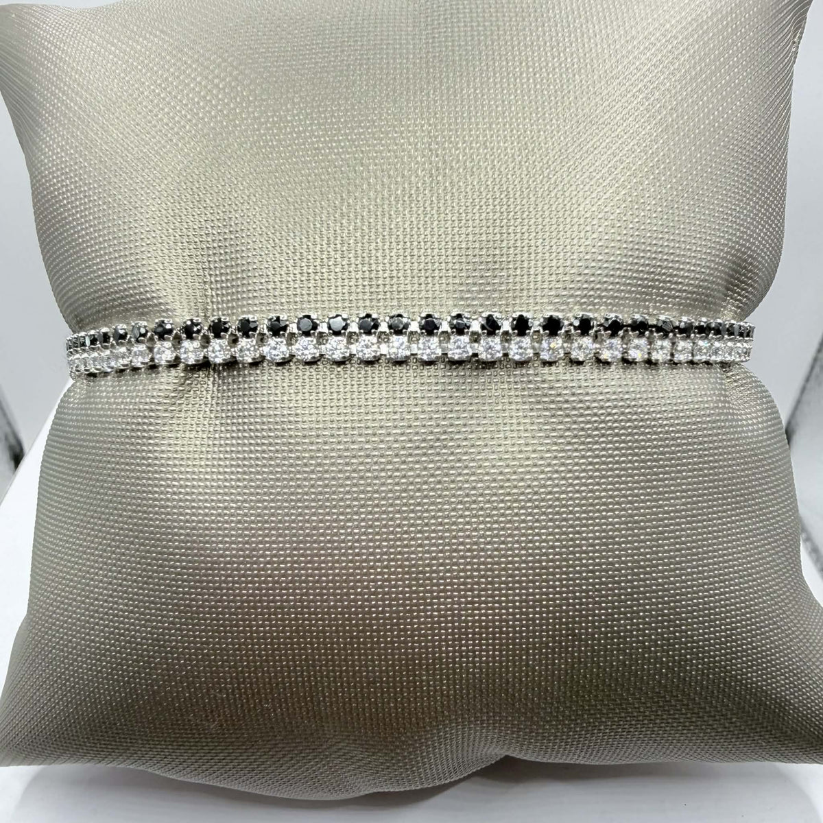 Bracciale Tennis Doppio Filo in Oro 18KT 18KT e Zirconi