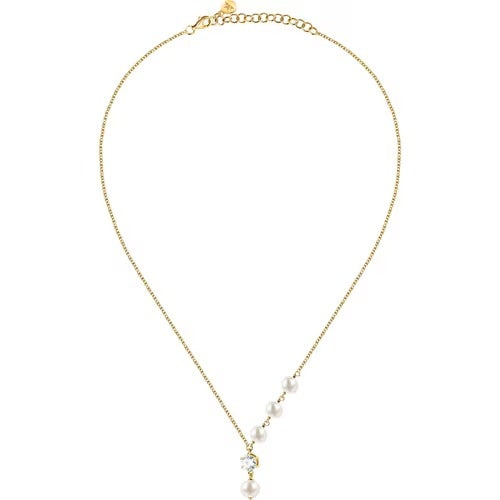Collana Donna Morellato in Argento Dorato con Zircone e Perle