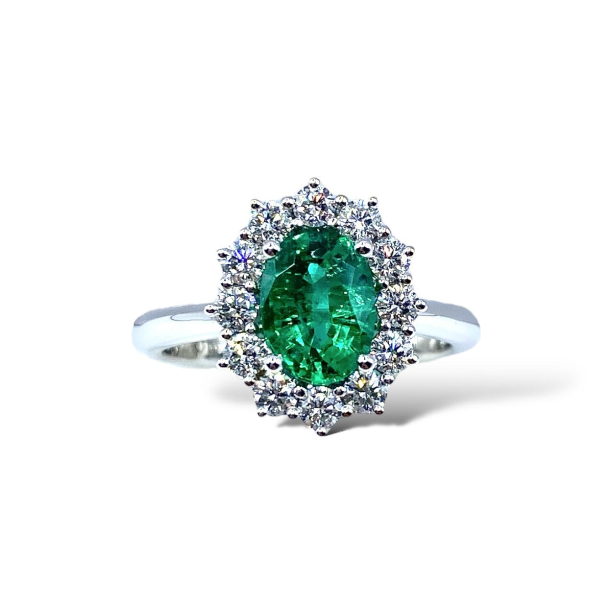 Anello Donna Crivelli con Diamanti e Smeraldo Ct 1.25