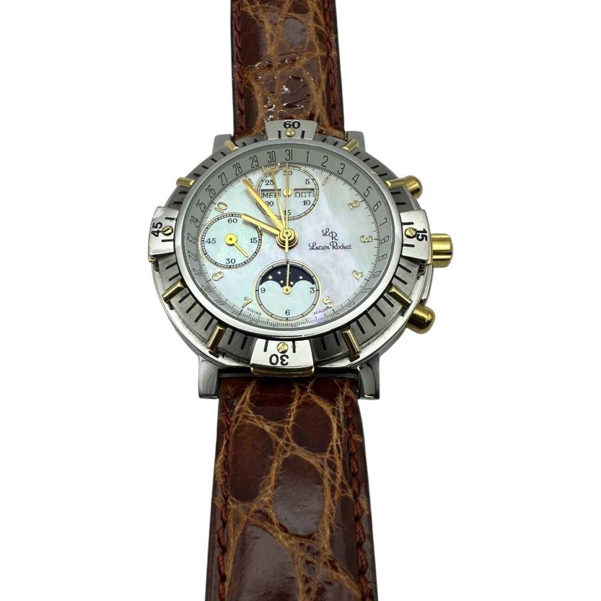 Orologio Uomo Lucien Rochat in Acciaio e Oro 18KT con Fasi Lunari