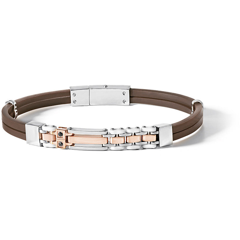 Bracciale Uomo Comete in Acciaio, Ceramica e Spinelli Neri