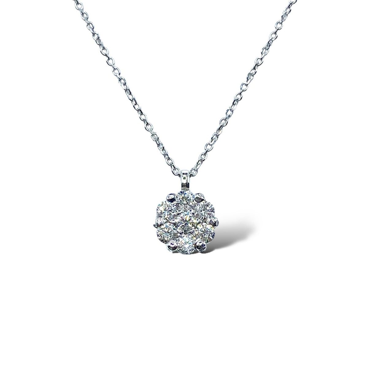 Collana Punto Luce Pavè Pg Gioielli in Oro 18KT e Diamanti Ct. 0,14