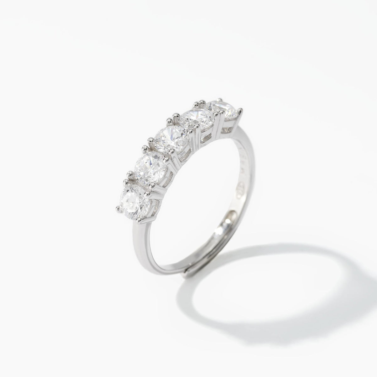 Anello Veretta a 5 Mabina in Argento e Zircone