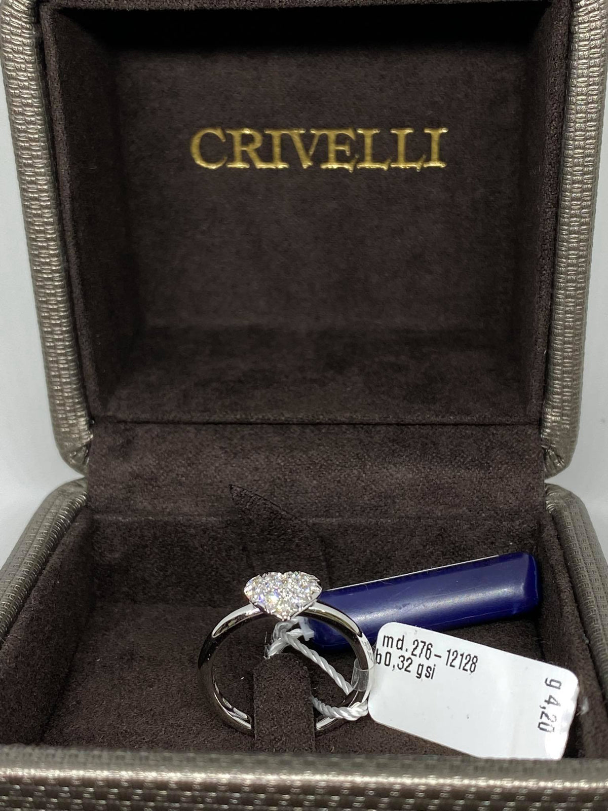 Anello Con Cuore Pavè Crivelli in Oro 18KT 18KT e Diamanti Ct. 0,32