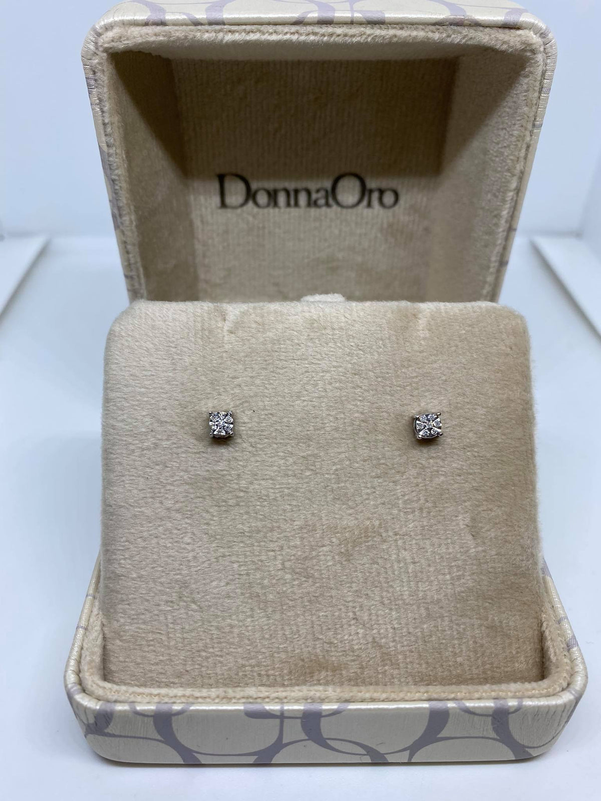 Orecchini Donna Oro 18KT Punto Luce con Diamante Ct 0.11