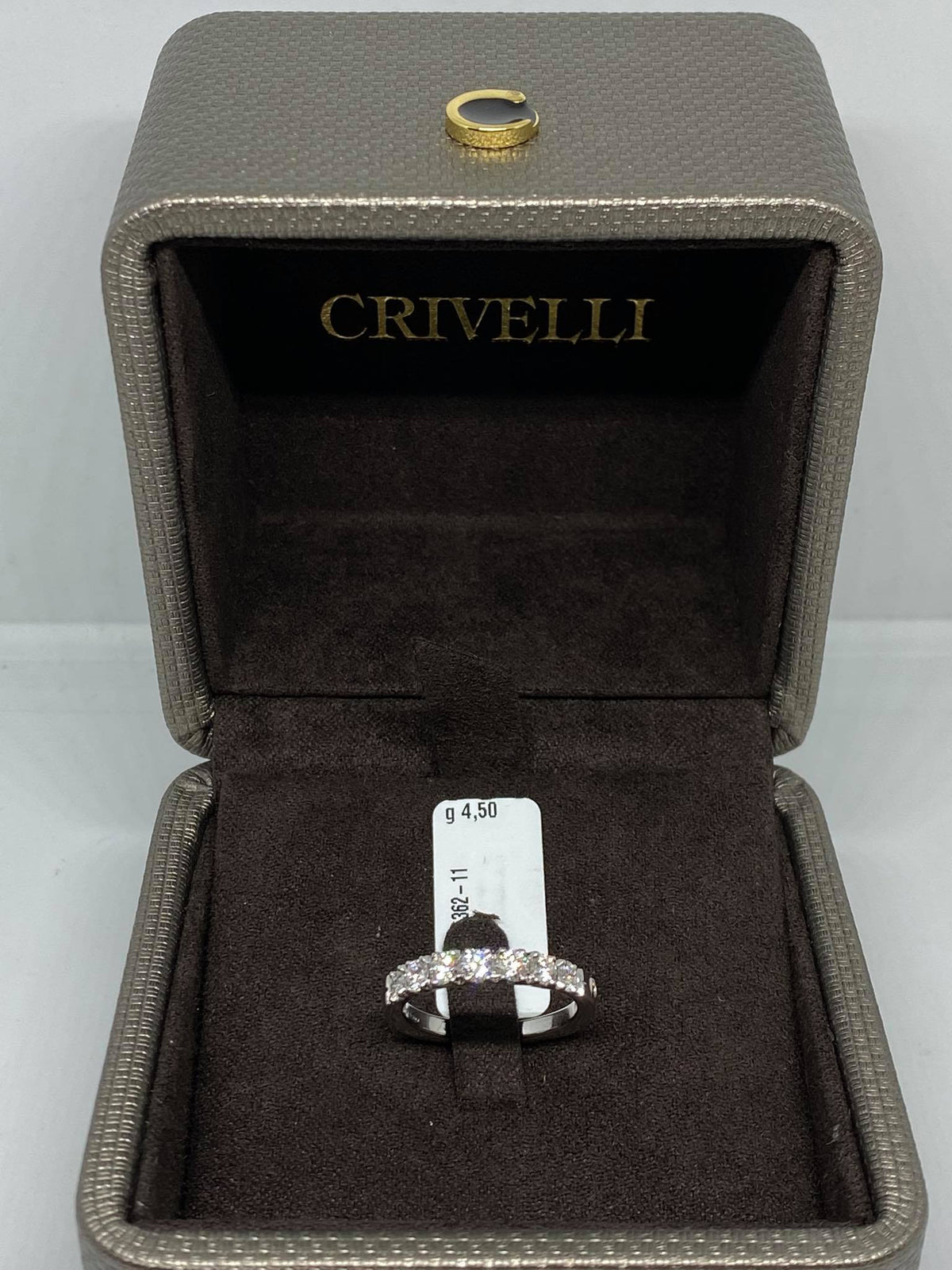 Anello Crivelli Veretta a 7 Pietre in Oro 18KT 18KT e Diamanti Ct 0.74