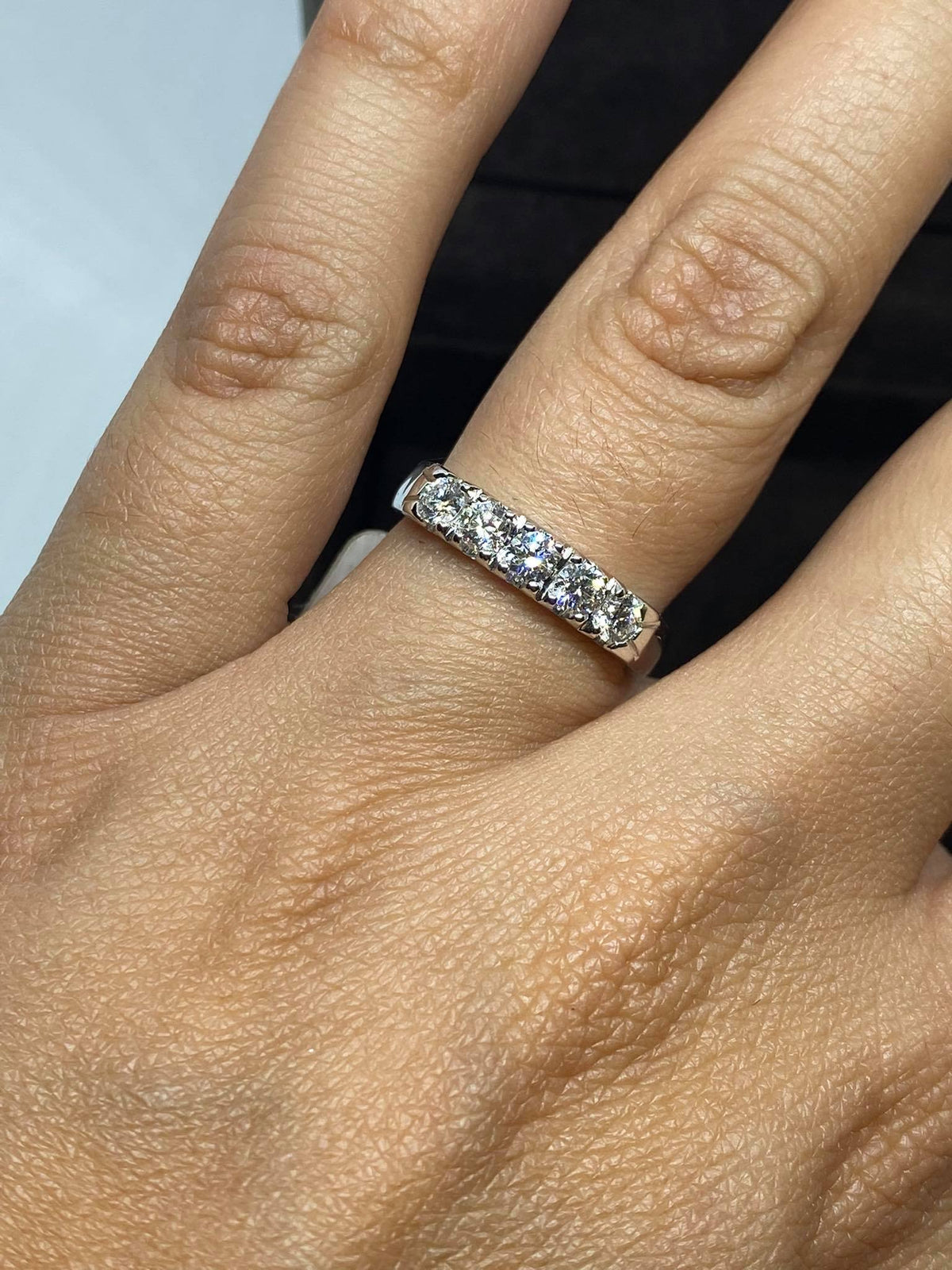 Anello Crivelli Veretta a 5 in Oro 18KT 18KT e Diamanti Ct 0.55