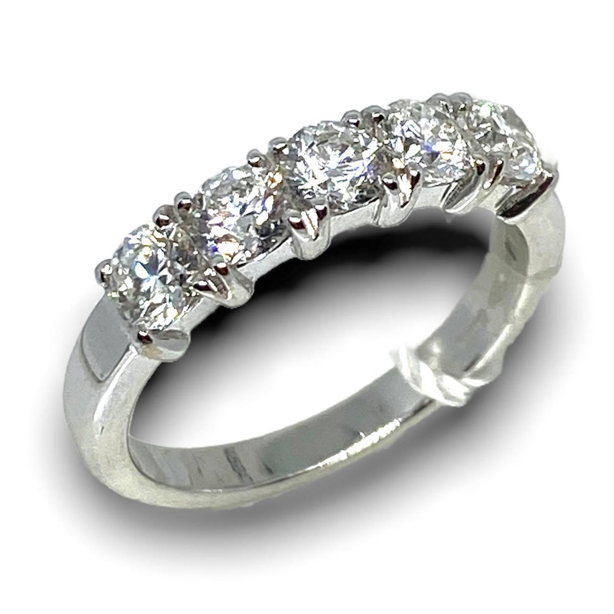 Anello Crivelli Veretta/Veretta a 5 pietre in Oro 18KT 18KT e Diamanti Ct 1,18