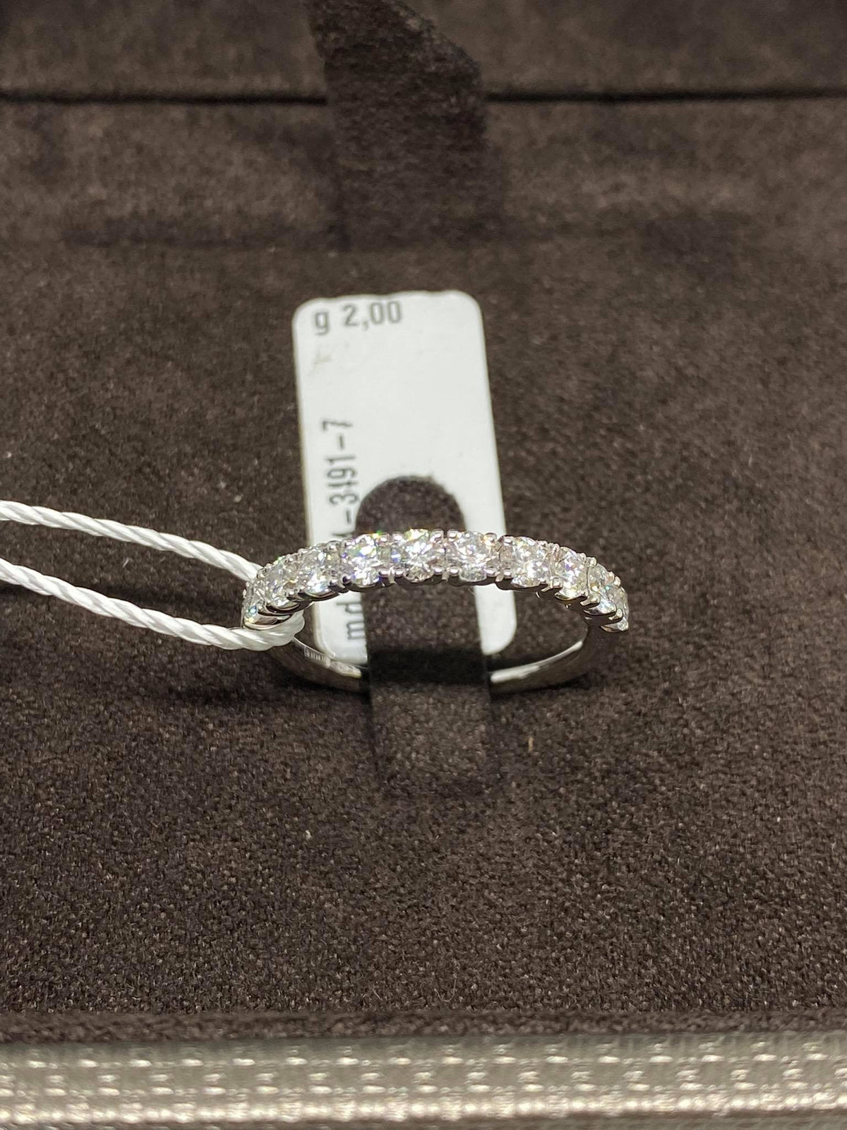 Anello Crivelli Veretta/Veretta a 11 Pietre in Oro 18KT e Diamanti Ct 0.80