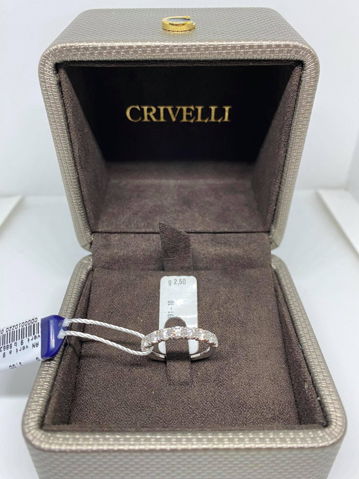 Anello Crivelli Veretta a 9 Pietre in Oro 18KT e Diamanti Ct 1.00