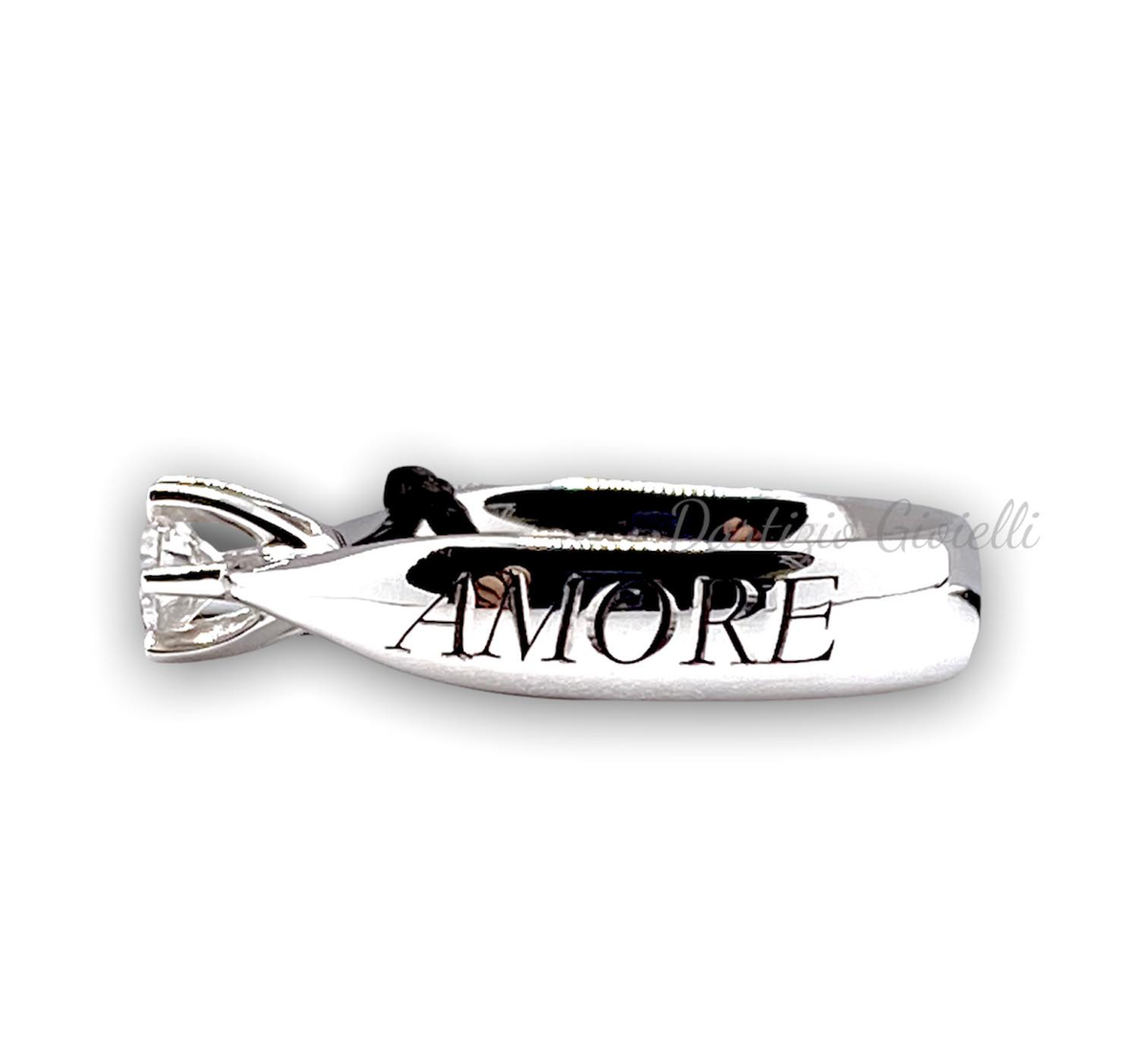 Anello Solitario Recarlo Florence AMORE con Diamante Ct 0.30