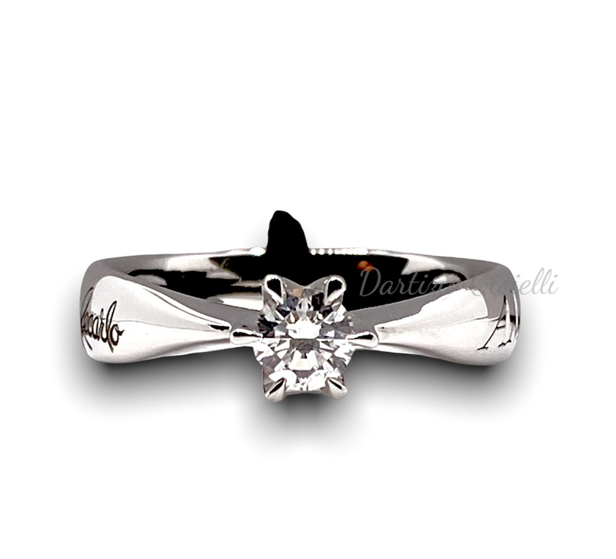 Anello Solitario Recarlo Florence AMORE con Diamante Ct 0.30