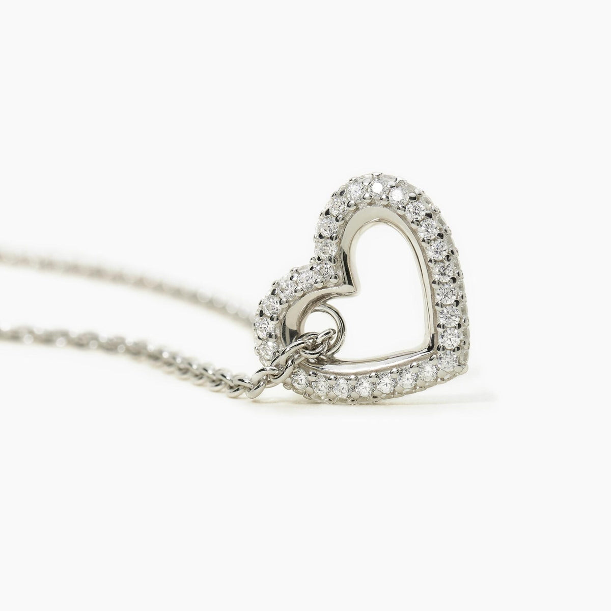 Collana Donna Mabina con Cuore in Argento con Zirconi