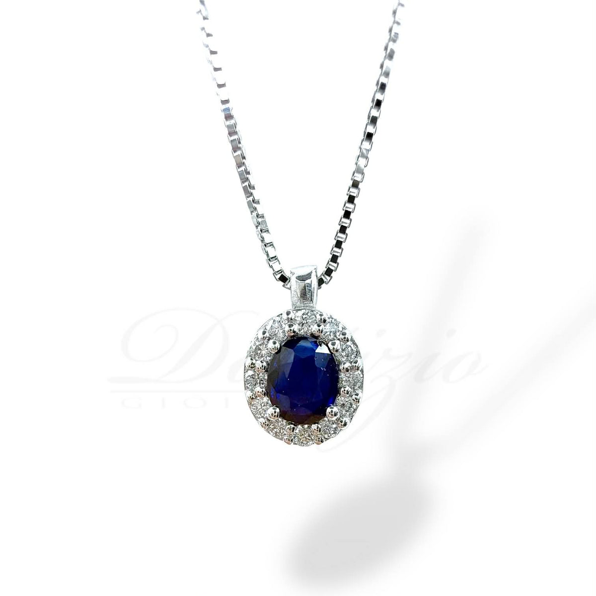 Collana Donna PG Gioielli con Zaffiro ct. 0,47 e Diamanti