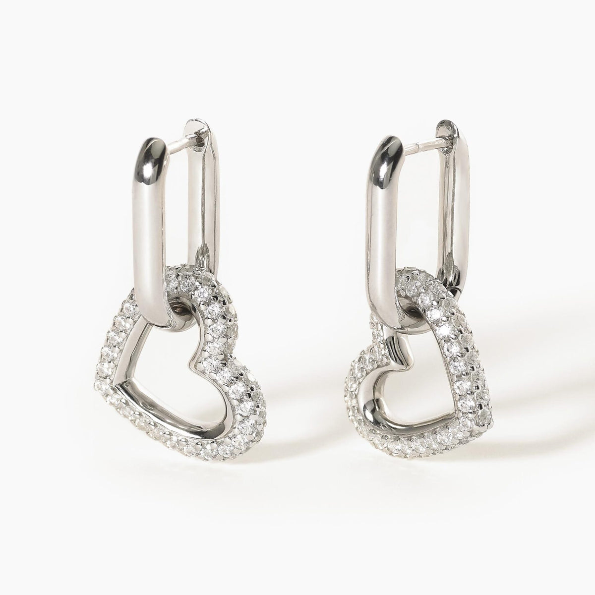 Orecchini Donna Mabina con Cuore in Argento con Zirconi