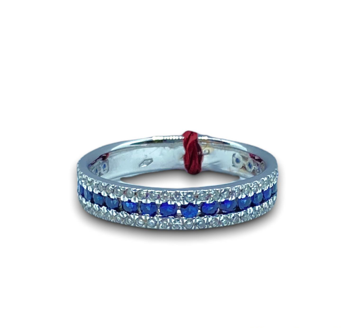 Anello Veretta PG gioielli con Zaffiri Ct 0.46 e Diamanti
